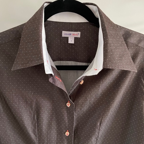 Cotton Doux Tops - Ladies gray dress shirt from Paris